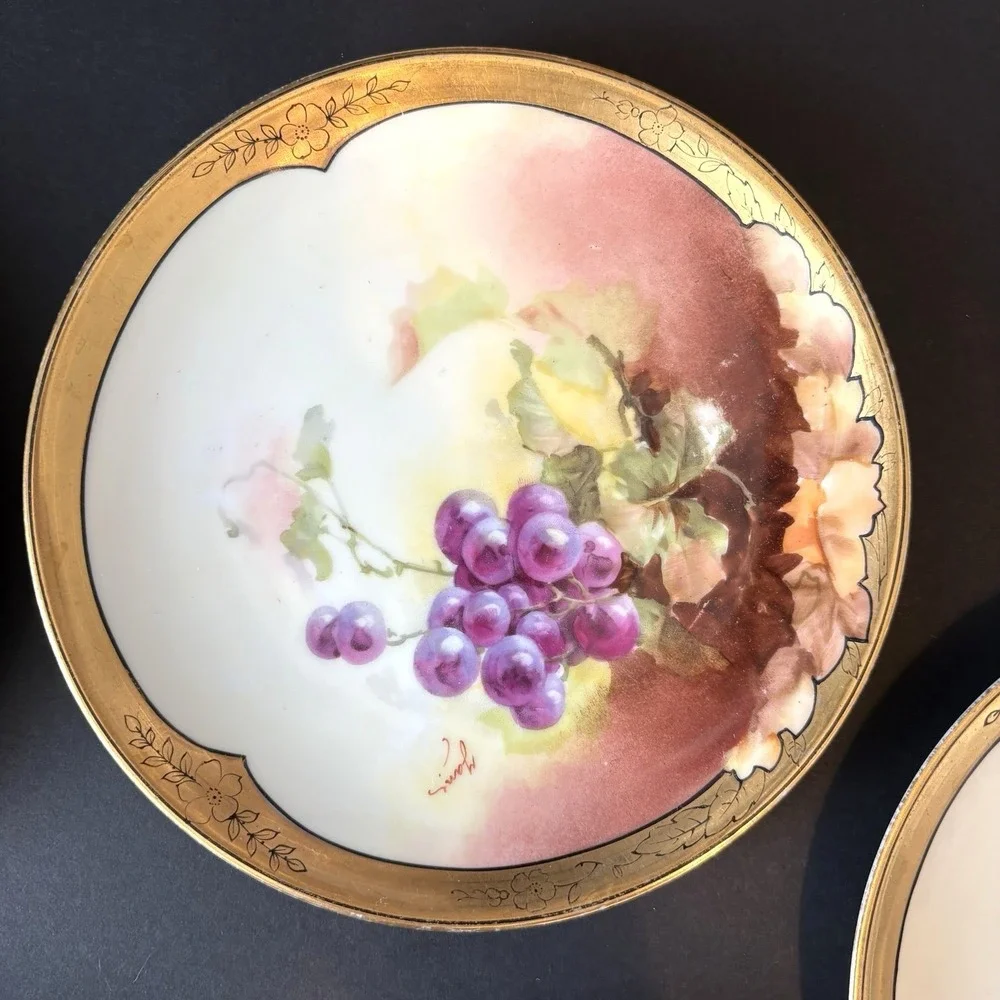 Antique Limoges A Lanternier Set of 5 c1890s Artist Signed 7